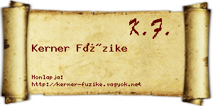 Kerner Füzike névjegykártya